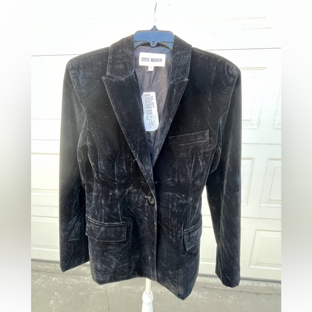 Women's steve madden faux suede leather jacket black M
